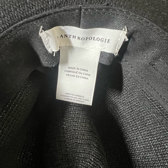 Anthropologie Hat Cotton Blend Packable Black - Picture 6 of 6